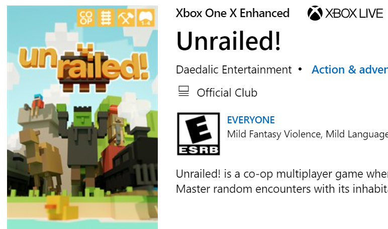 Unrailed! Xbox One release